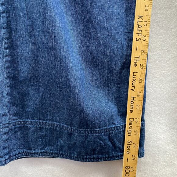 BANANA REPUBLIC Jumpsuit Womens 12 Denim Belted Coverall Cotton Blue - Picture 15 of 16